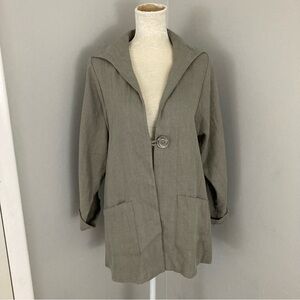 Regalia Nirvana Jacket handmade Lagenlook cotton gray artsy pockets oversized M